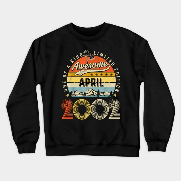 Awesome Since April 2002 Vintage 21st Birthday Crewneck Sweatshirt by Centorinoruben.Butterfly